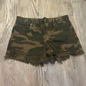 Camo Jean shorts-worn twice